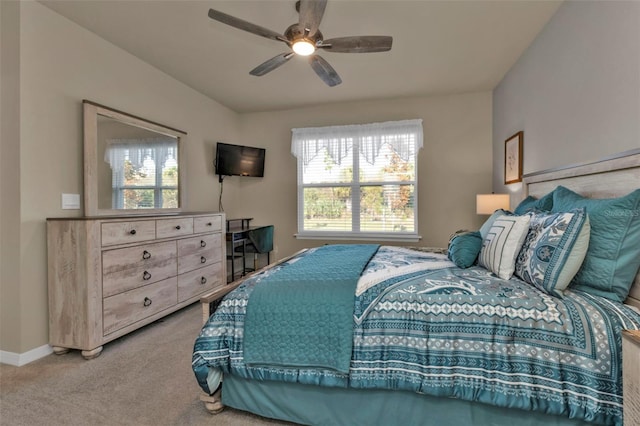 bedroom with carpet and ceiling fan