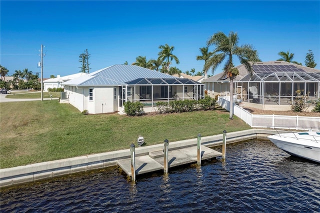 3730 Turtle Dove Blvd, Punta Gorda, FL 33950 - view of dock featuring a lawn and a water view