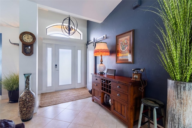 entrance foyer featuring light tile patterned floors