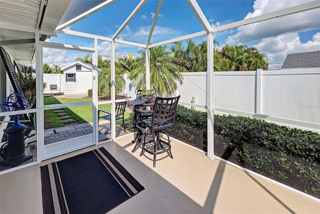 view of sunroom