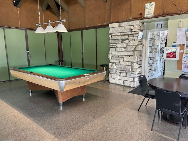 game room featuring pool table