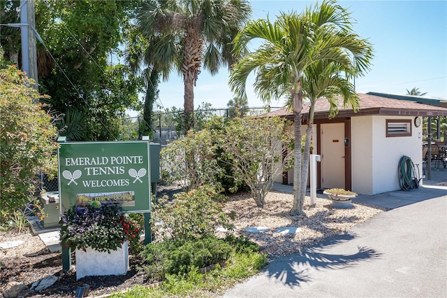 view of community sign