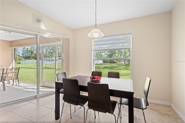 view of tiled dining area