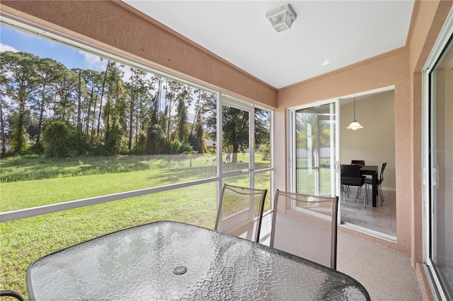 view of sunroom / solarium