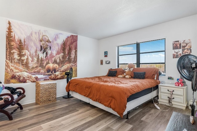 bedroom featuring light hardwood / wood-style flooring