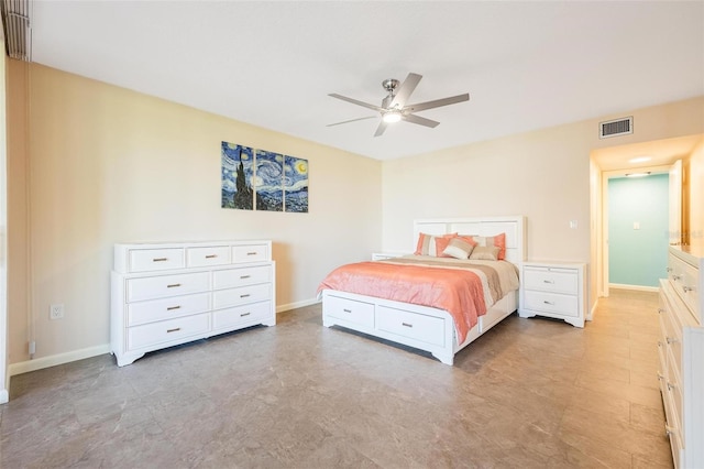 bedroom with ceiling fan