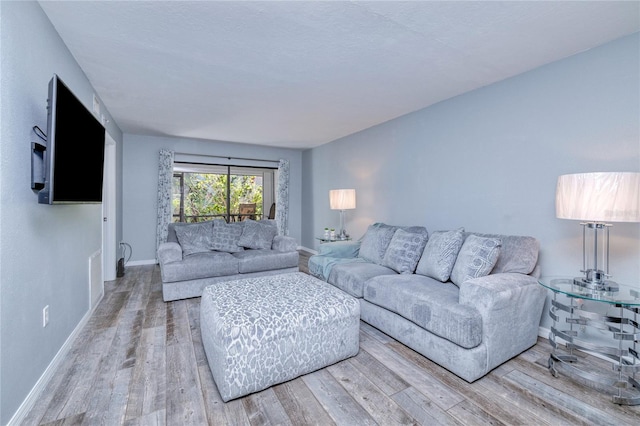 living room featuring hardwood / wood-style flooring