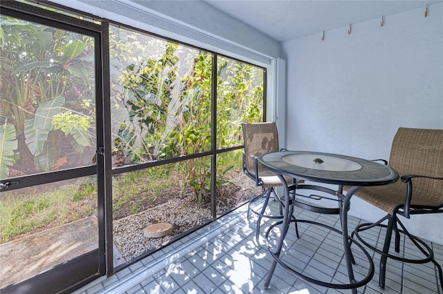 view of unfurnished sunroom