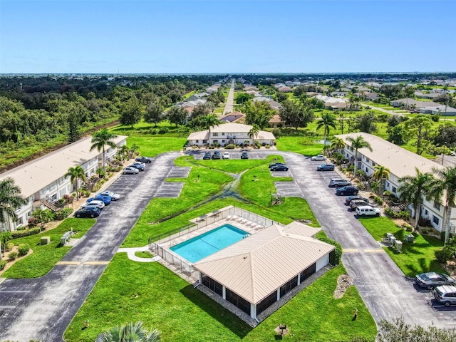 bird's eye view with a residential view