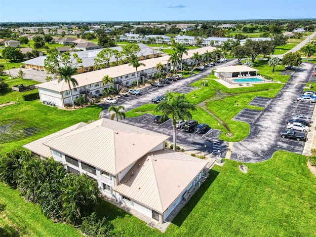 aerial view with a residential view