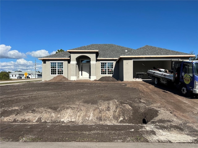 view of front of house with a garage