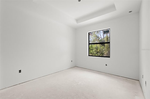 spare room featuring a raised ceiling