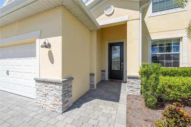 entrance to property with a garage