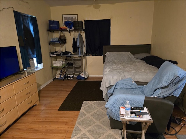 bedroom featuring light hardwood / wood-style flooring