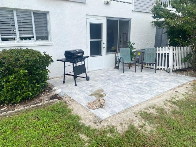 view of patio with area for grilling