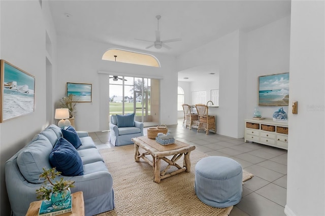 24083 Buckingham Way, Port Charlotte, FL 33980 - living area with tile patterned flooring and ceiling fan