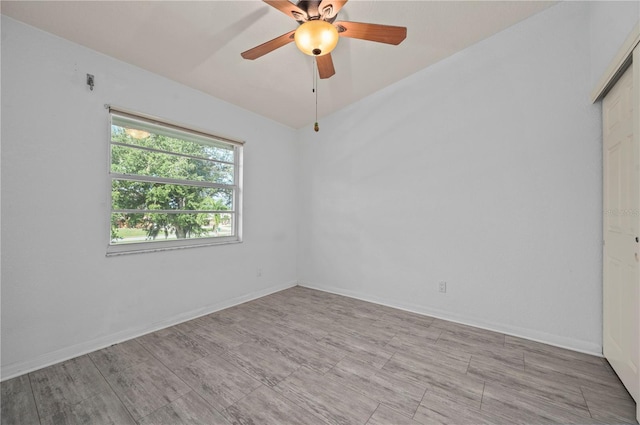 spare room featuring ceiling fan