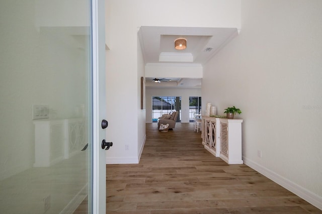 hall featuring hardwood / wood-style floors