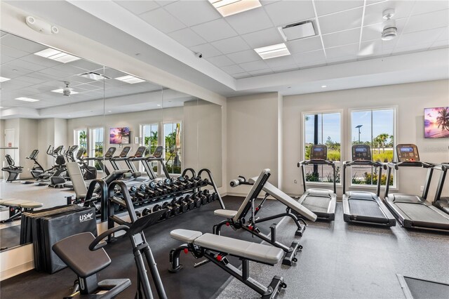 16130 Highgate St, Port Charlotte, FL 33953 - workout area featuring a drop ceiling