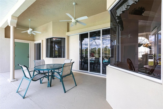 view of patio / terrace with ceiling fan