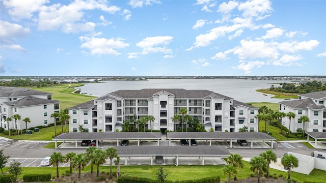 view of property with a water view