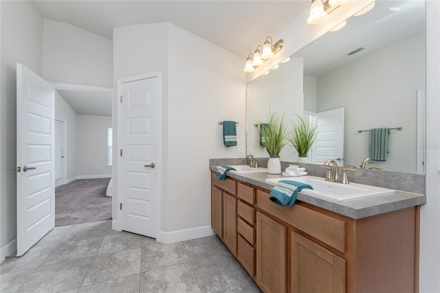 bathroom featuring vanity and tile patterned floors