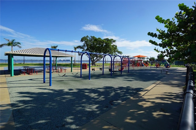 view of jungle gym featuring a gazebo