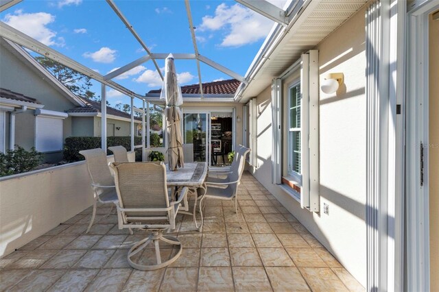 2831 Corinthia Cir, North Fort Myers, FL 33917 - sunroom / solarium featuring outdoor dining area