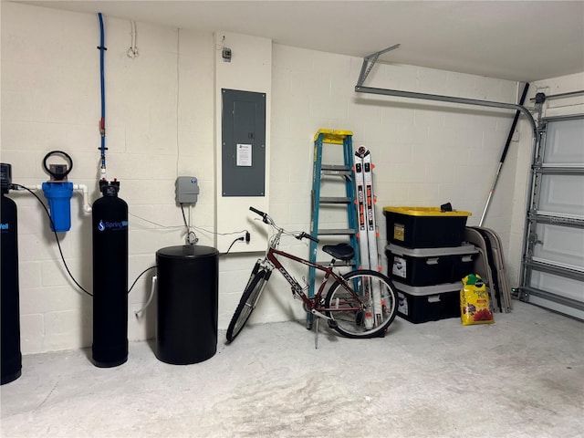 garage featuring electric panel