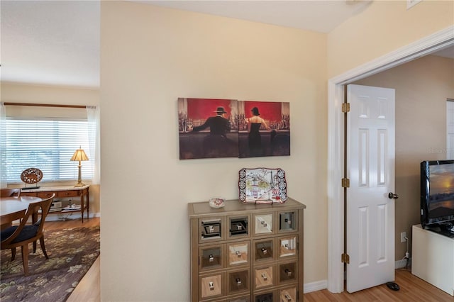 hallway featuring hardwood / wood-style floors