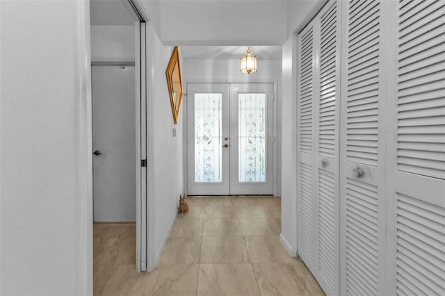 foyer featuring french doors