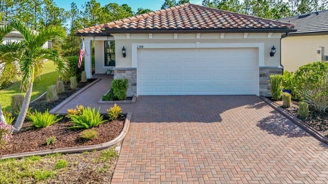 view of front of house with a garage