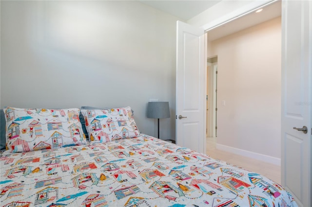 bedroom featuring light wood-type flooring