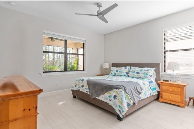 bedroom with ceiling fan