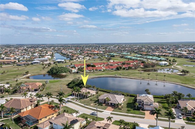 4077 La Costa Island Ct, Punta Gorda, FL 33950 - aerial view featuring a water view, golf course view, and a residential view