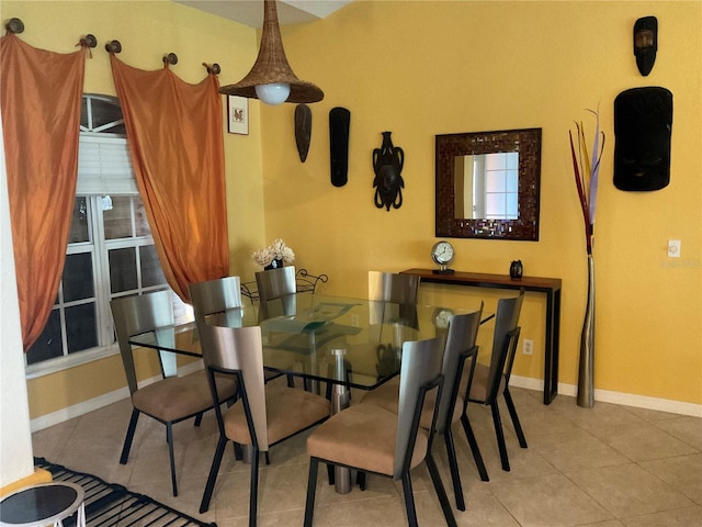 view of tiled dining room