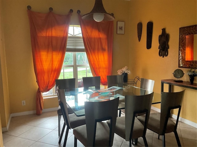 view of tiled dining space