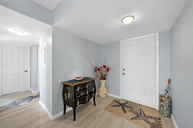 entrance foyer with light wood-type flooring