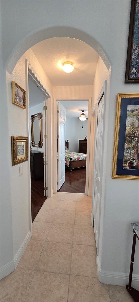 corridor featuring light hardwood / wood-style flooring