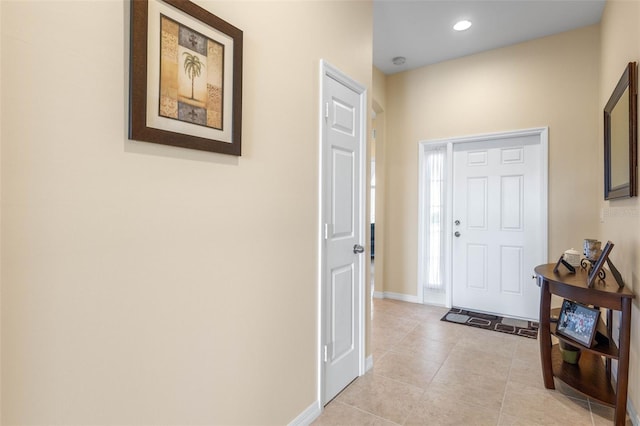 view of tiled foyer entrance