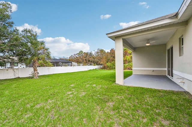 view of yard with a patio area