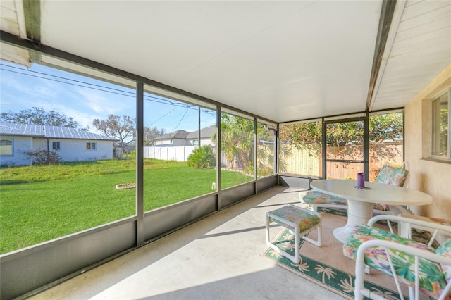 view of sunroom