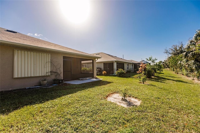 view of yard with a patio area