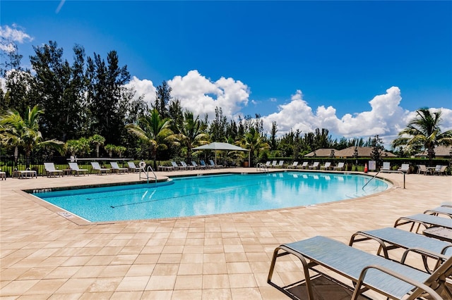 view of pool with a patio