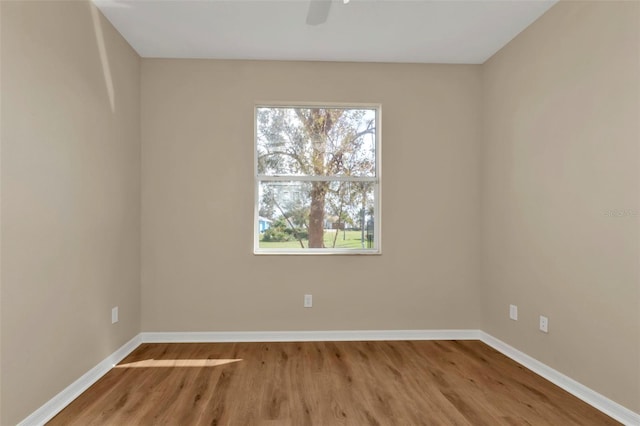 empty room with light wood-type flooring