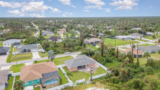 drone / aerial view with a residential view
