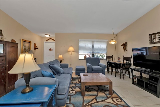 view of tiled living room