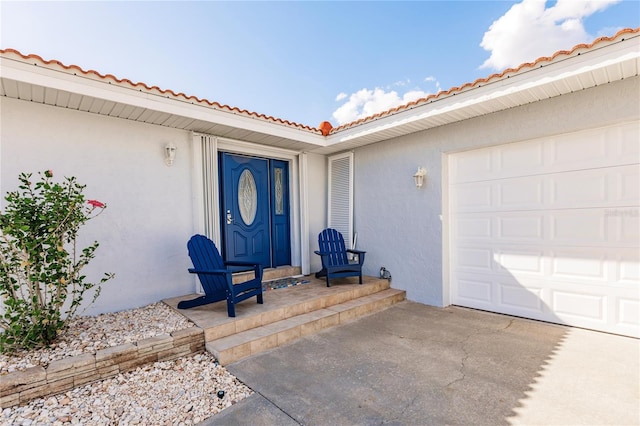 entrance to property with a garage