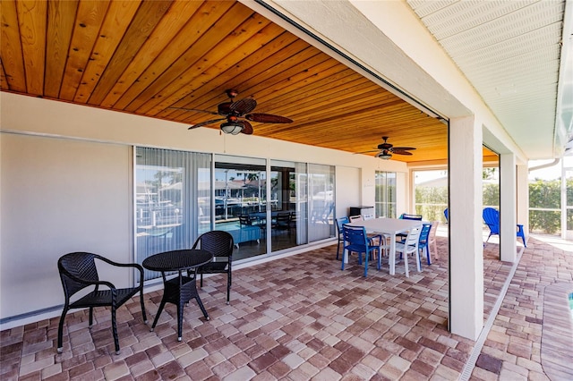 view of patio with ceiling fan