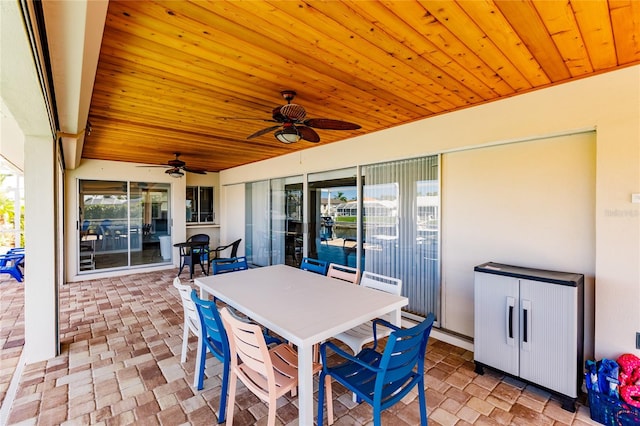 view of patio / terrace featuring ceiling fan